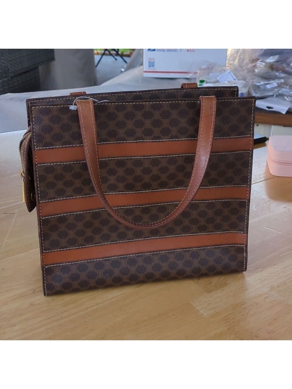 Vintage Celine Macadam Authentic Brown Classic Tote - Picture 12 of 14